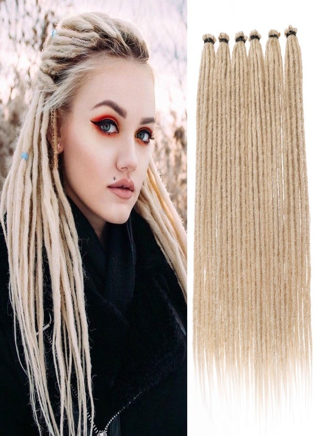 ليفين وصلات شعر ليفين، 18 بوصة، شعر أشقر صناعي، 40 خصلة، وصلات شعر كروشيه أحادية الطرف، مصنوعة يدويًا، ناعمة، عرض 0.6 سم، وصلات شعر للنساء والرجال - Image 1